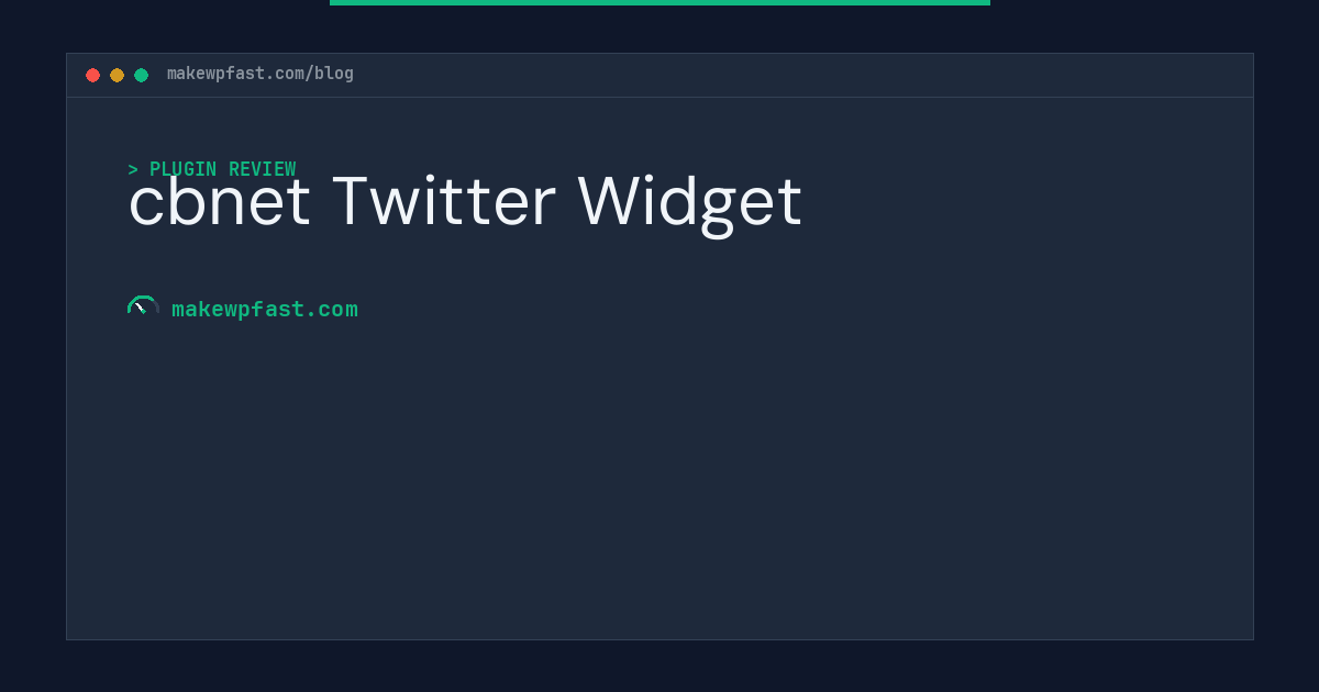 cbnet Twitter Widget - MakeWPFast