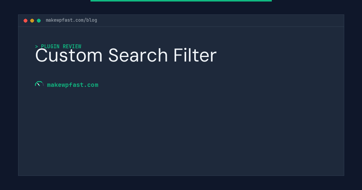 Custom Search Filter - MakeWPFast