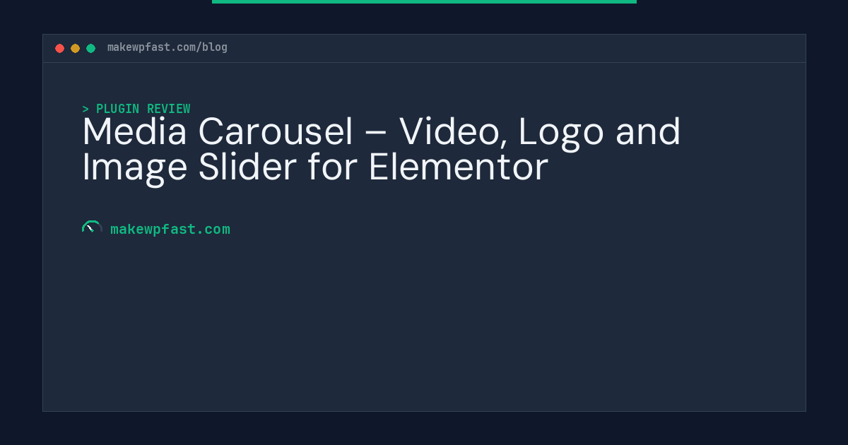 Media Carousel – Video, Logo and Image Slider for Elementor - MakeWPFast