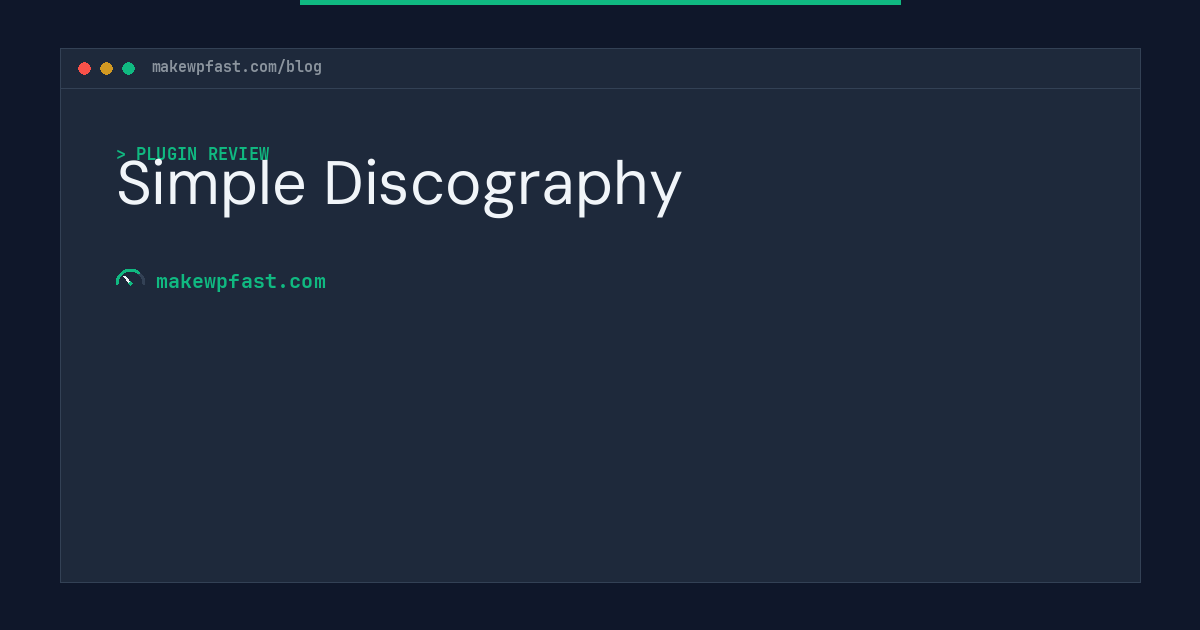 Simple Discography - MakeWPFast