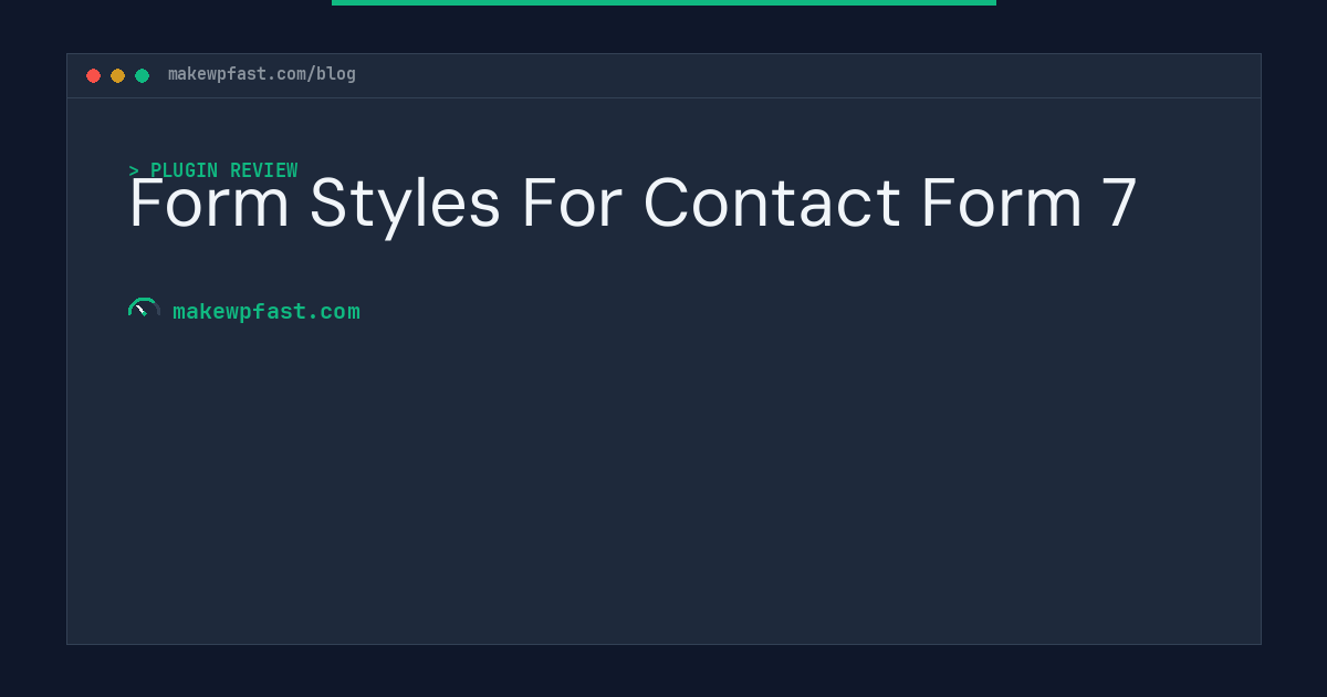 Form Styles For Contact Form 7 - MakeWPFast