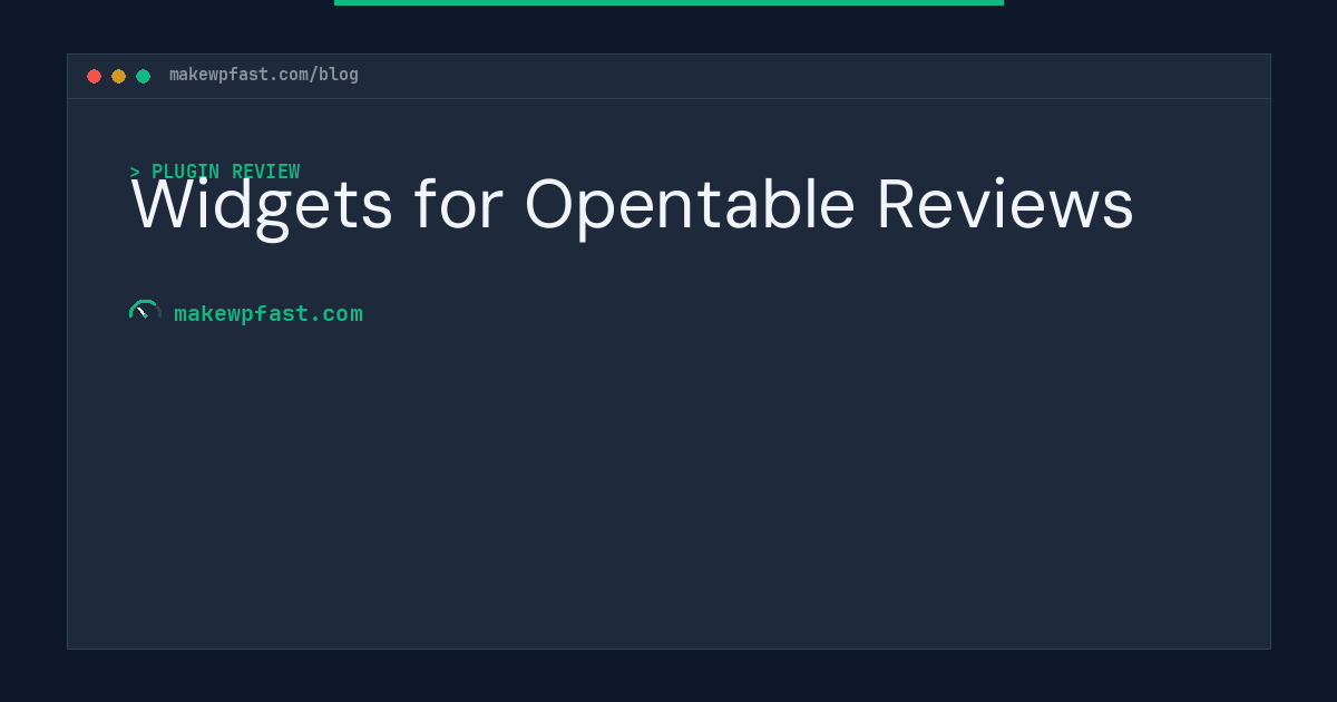 Widgets for Opentable Reviews - MakeWPFast