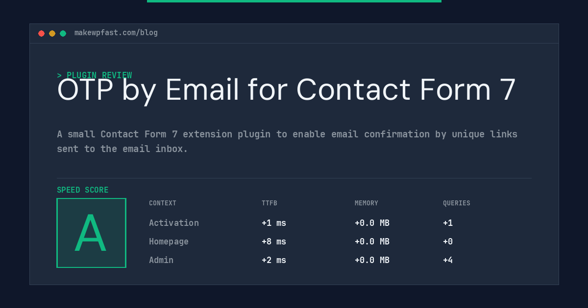 OTP by Email for Contact Form 7 - MakeWPFast