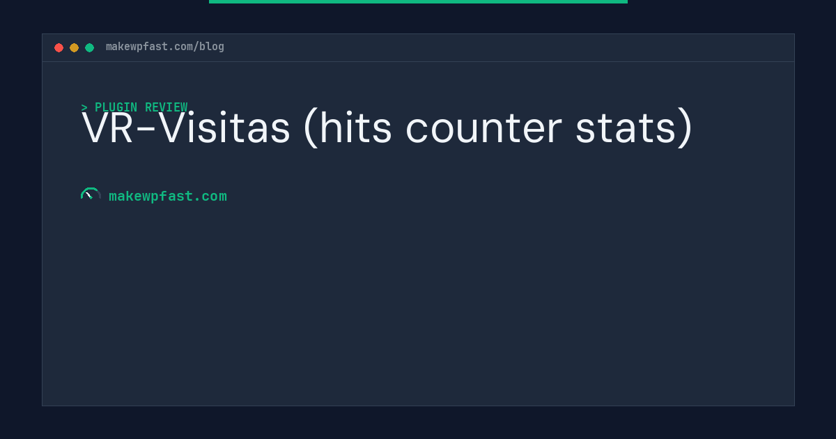 VR-Visitas (hits counter stats) - MakeWPFast