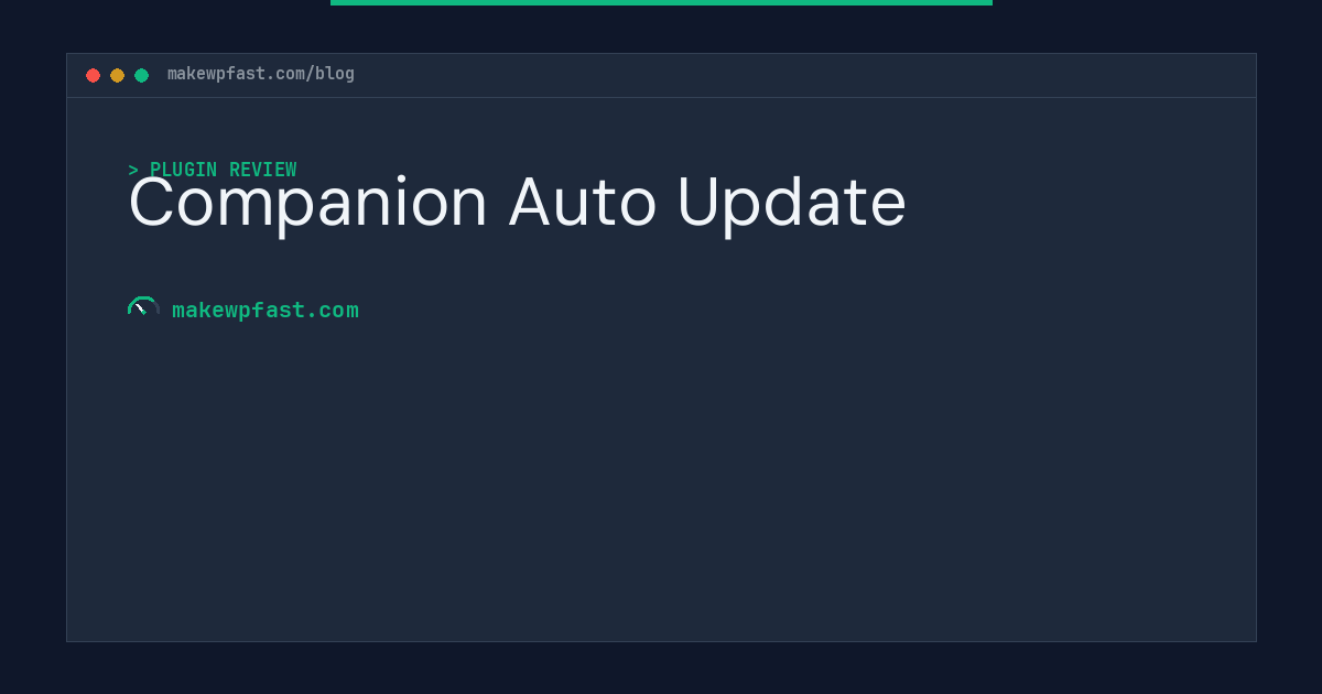 Companion Auto Update - MakeWPFast