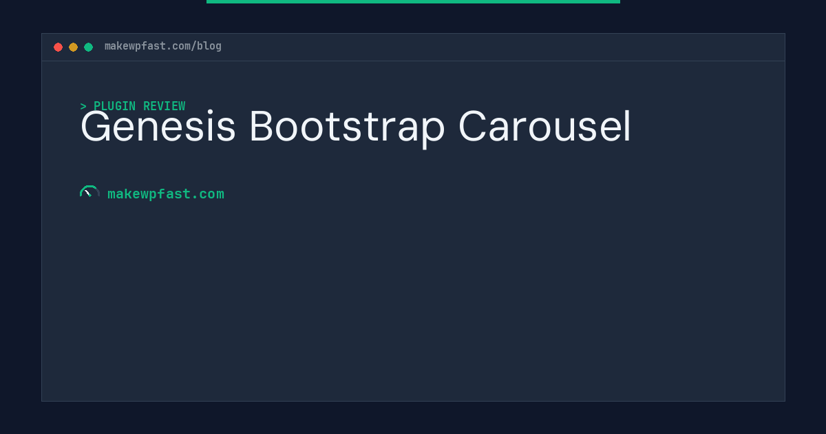 Genesis Bootstrap Carousel - MakeWPFast