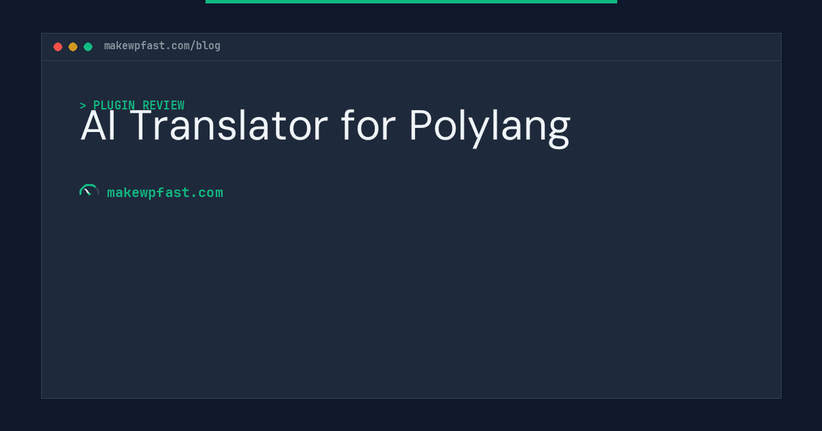 AI Translator for Polylang - MakeWPFast