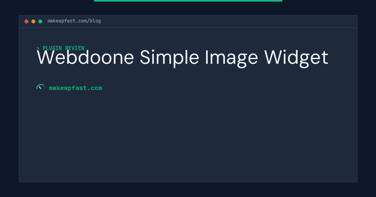 Webdoone Simple Image Widget - MakeWPFast