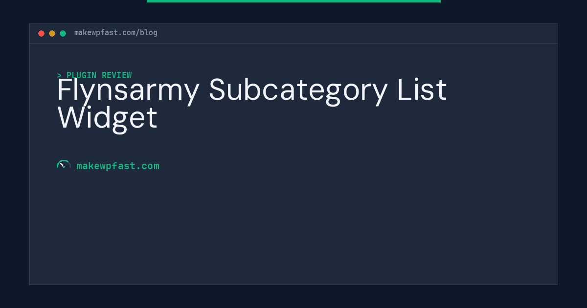 Flynsarmy Subcategory List Widget - MakeWPFast
