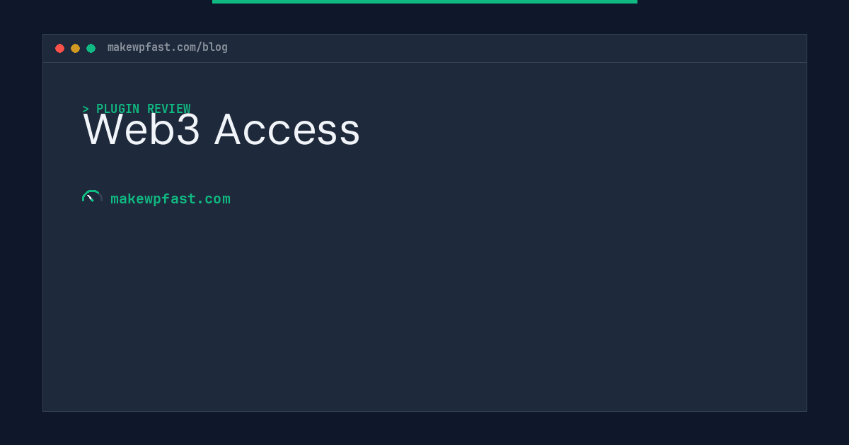 Web3 Access - MakeWPFast