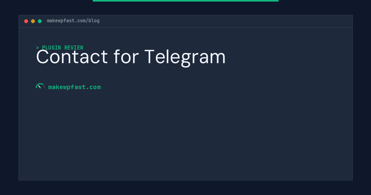 Contact for Telegram - MakeWPFast