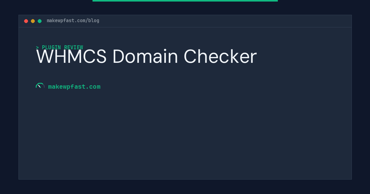 WHMCS Domain Checker - MakeWPFast