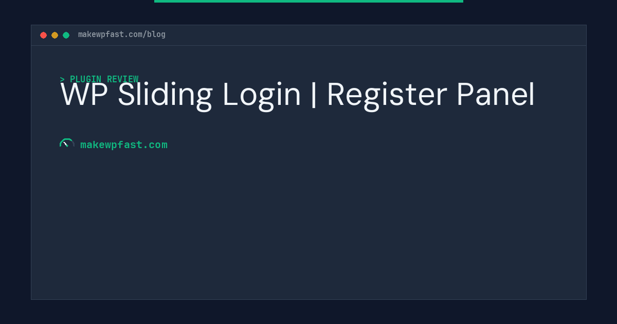 WP Sliding Login | Register Panel - MakeWPFast