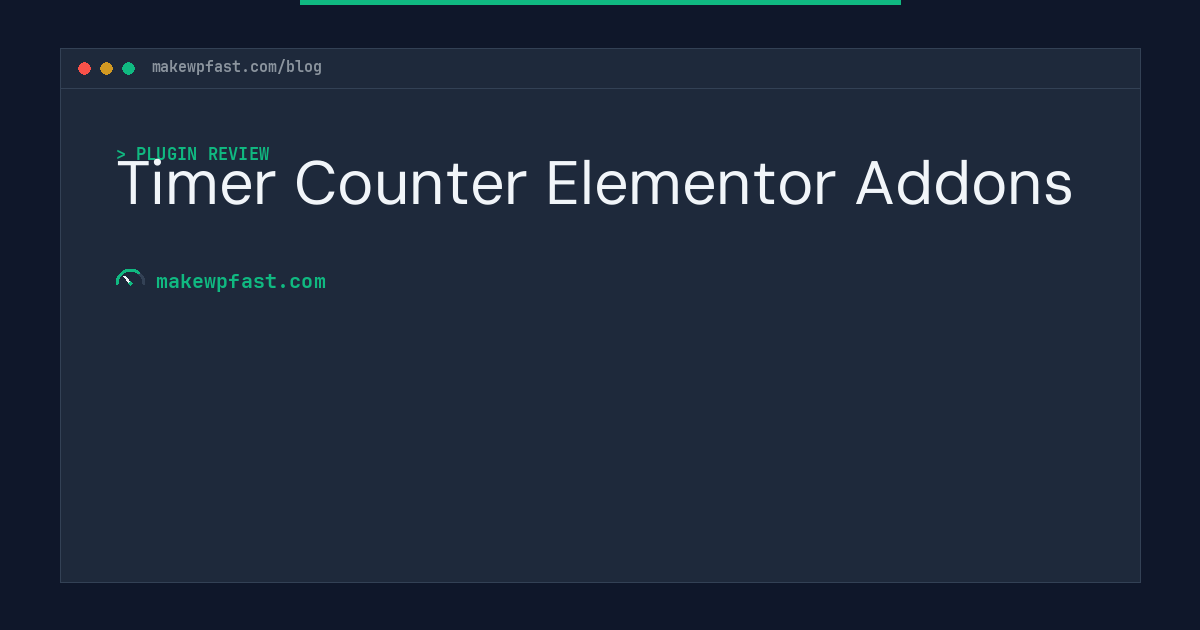 Timer Counter Elementor Addons - MakeWPFast