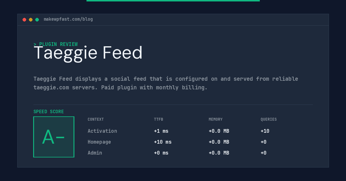Taeggie Feed - MakeWPFast