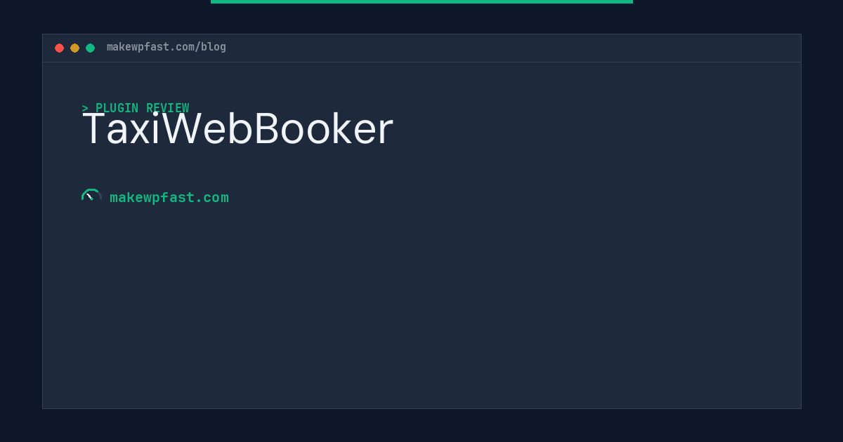 TaxiWebBooker - MakeWPFast