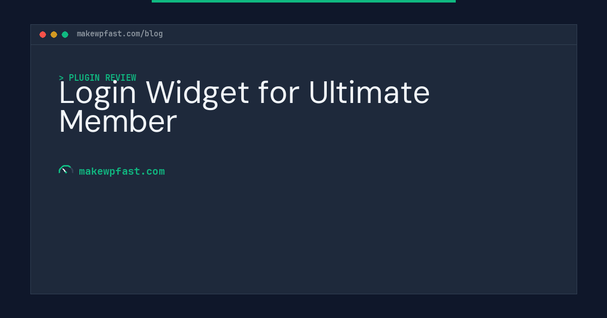 Login Widget for Ultimate Member - MakeWPFast