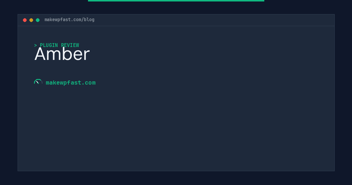 Amber - MakeWPFast