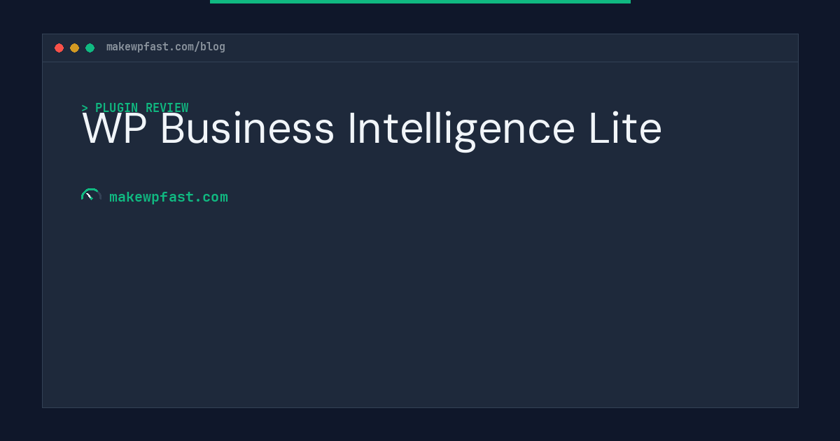 WP Business Intelligence Lite - MakeWPFast