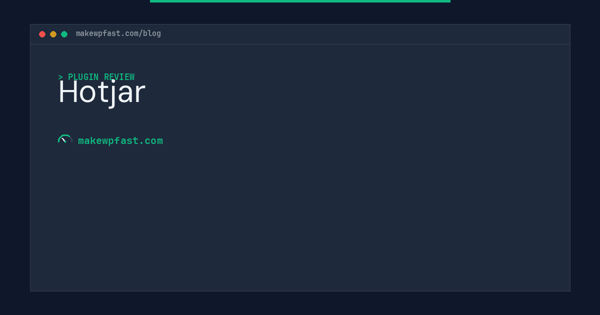 Hotjar - MakeWPFast