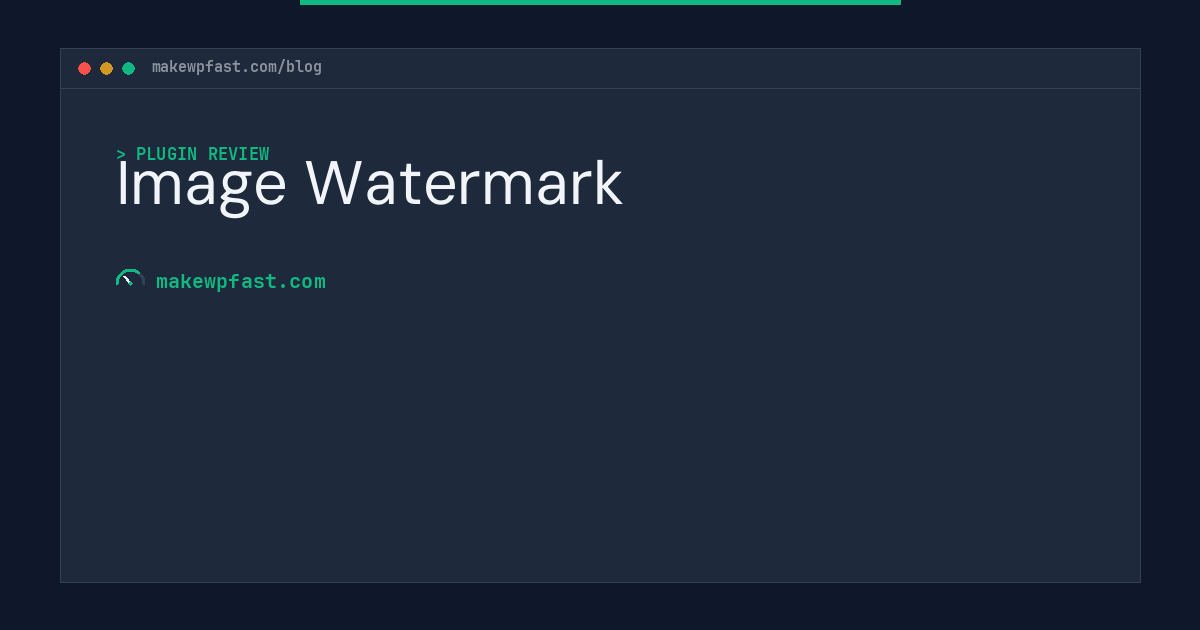 Image Watermark - MakeWPFast