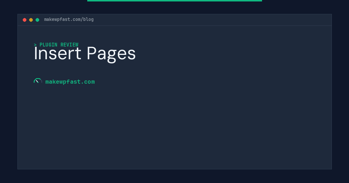 Insert Pages - MakeWPFast