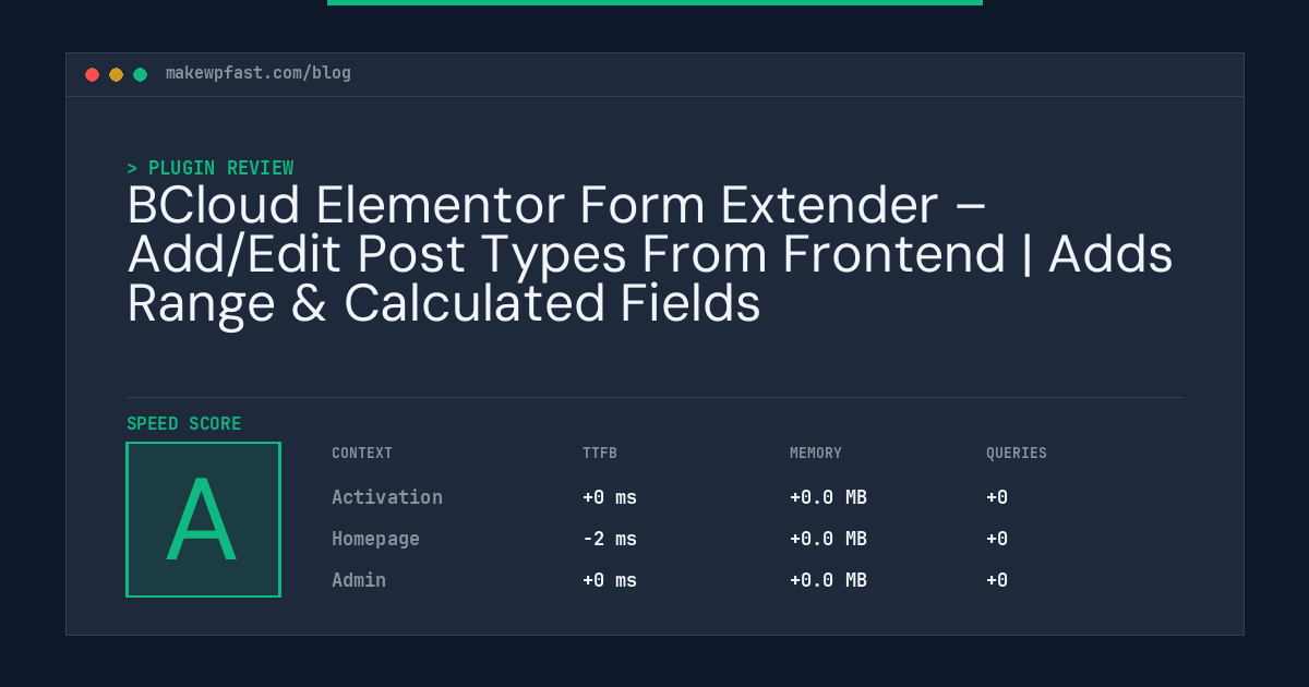 BCloud Elementor Form Extender – Add/Edit Post Types From Frontend | Adds Range & Calculated Fields - MakeWPFast