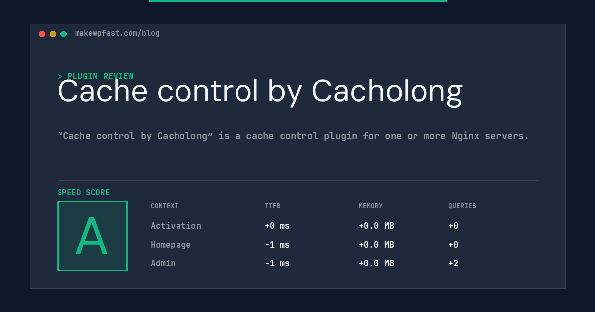 Cache control by Cacholong - MakeWPFast