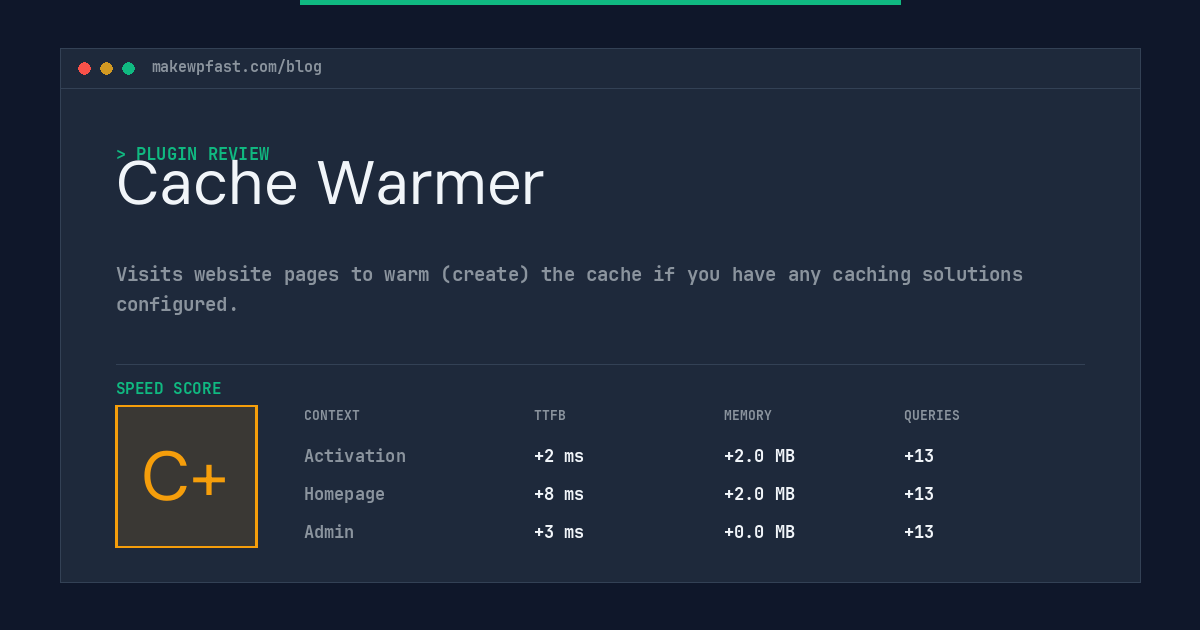 Cache Warmer - MakeWPFast