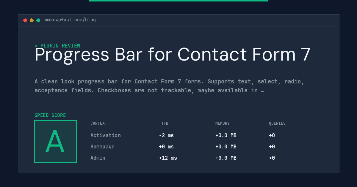 Progress Bar for Contact Form 7 - MakeWPFast