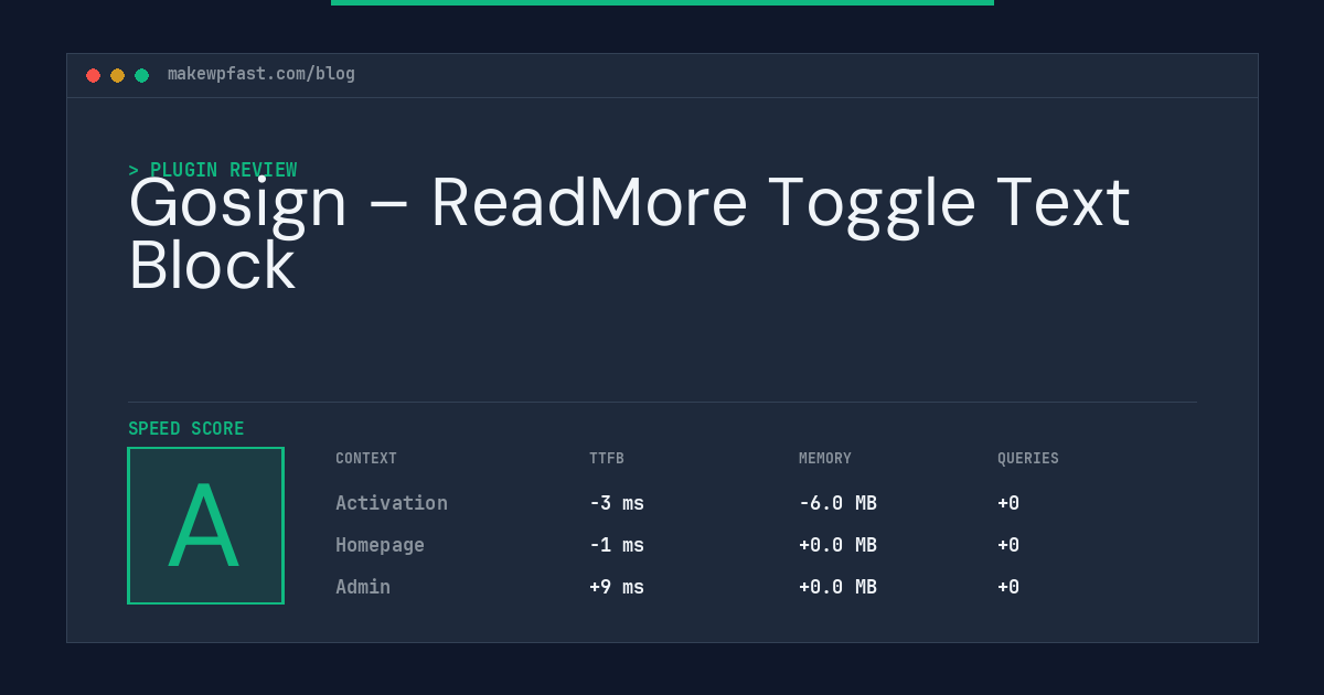 Gosign – ReadMore Toggle Text Block - MakeWPFast