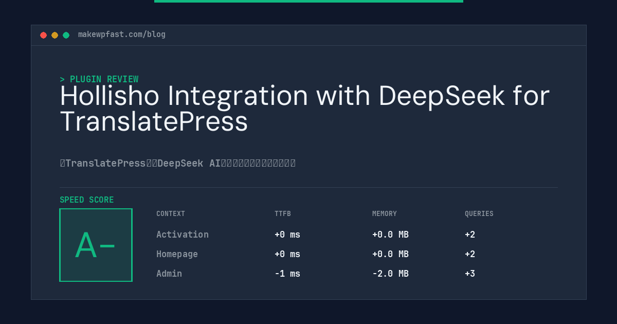 Hollisho Integration with DeepSeek for TranslatePress - MakeWPFast
