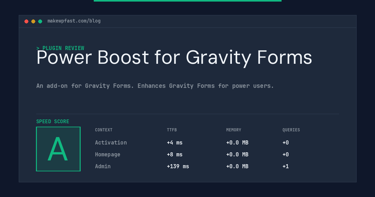 Power Boost for Gravity Forms - MakeWPFast