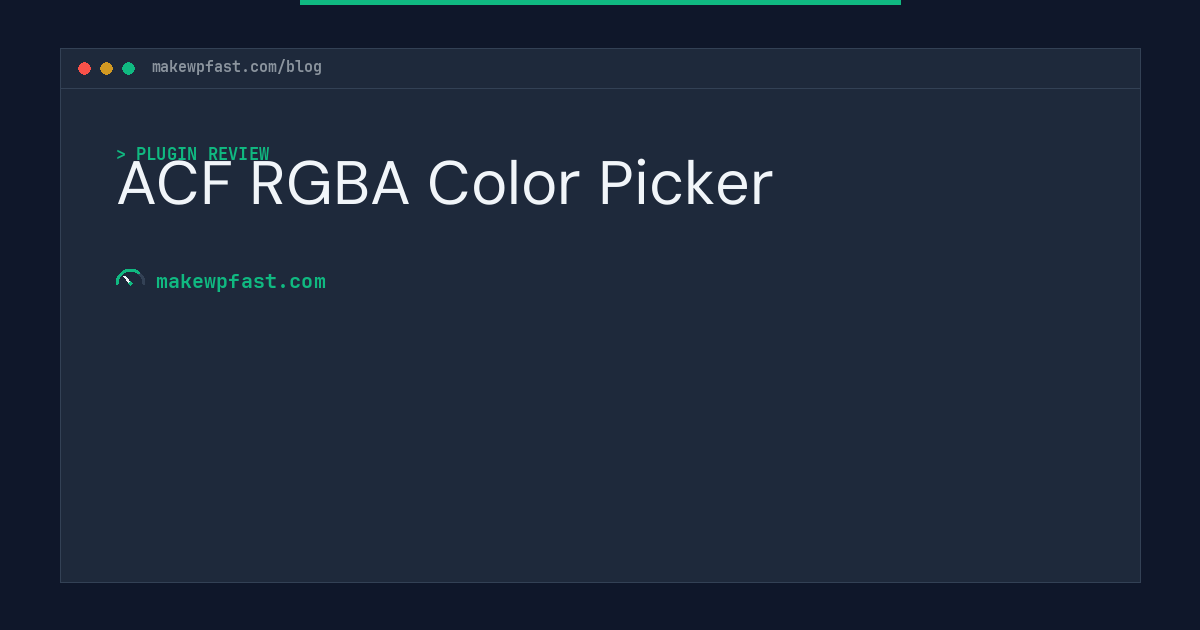 ACF RGBA Color Picker - MakeWPFast