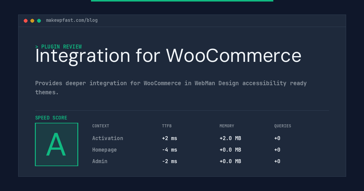 Integration for WooCommerce - MakeWPFast