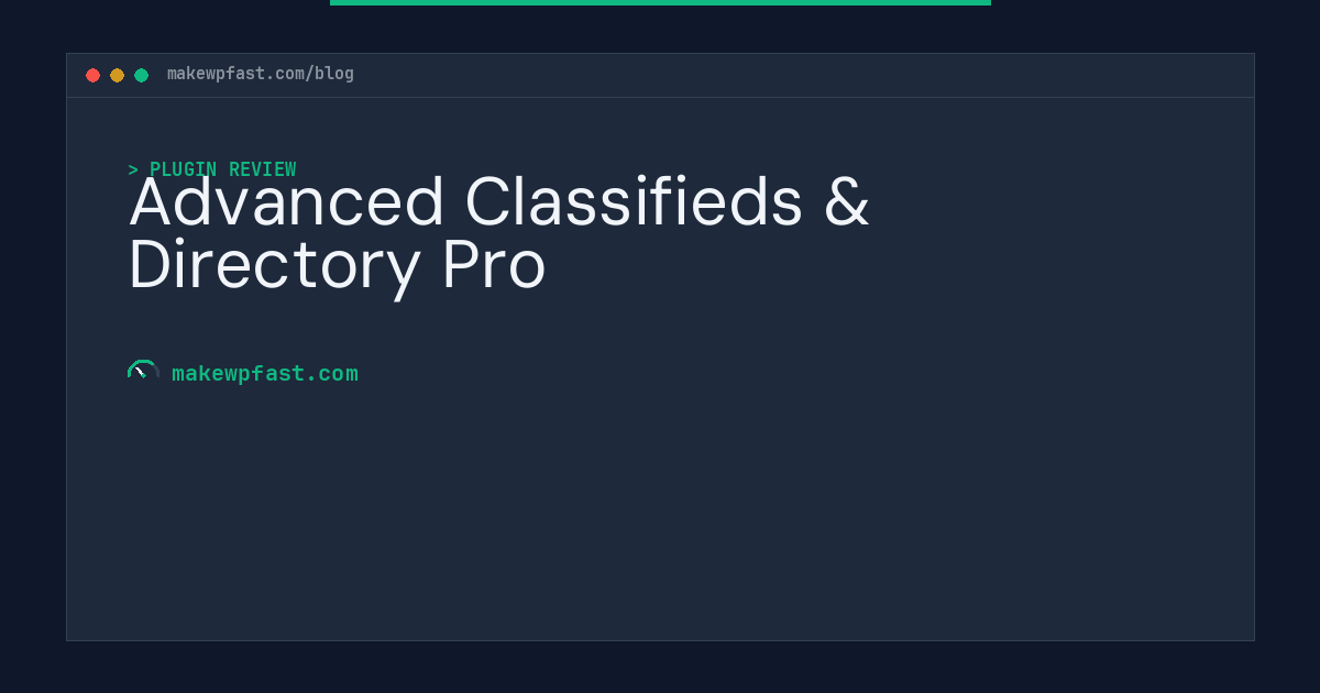 Advanced Classifieds & Directory Pro - MakeWPFast