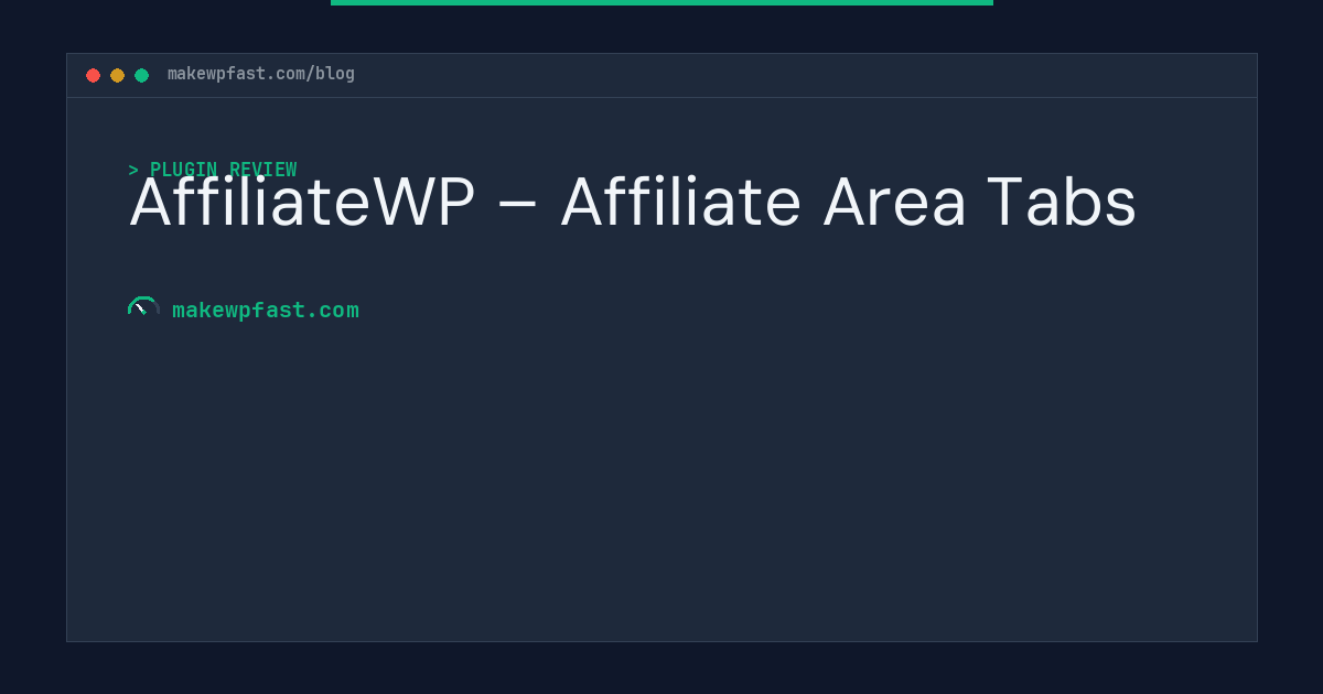AffiliateWP – Affiliate Area Tabs - MakeWPFast