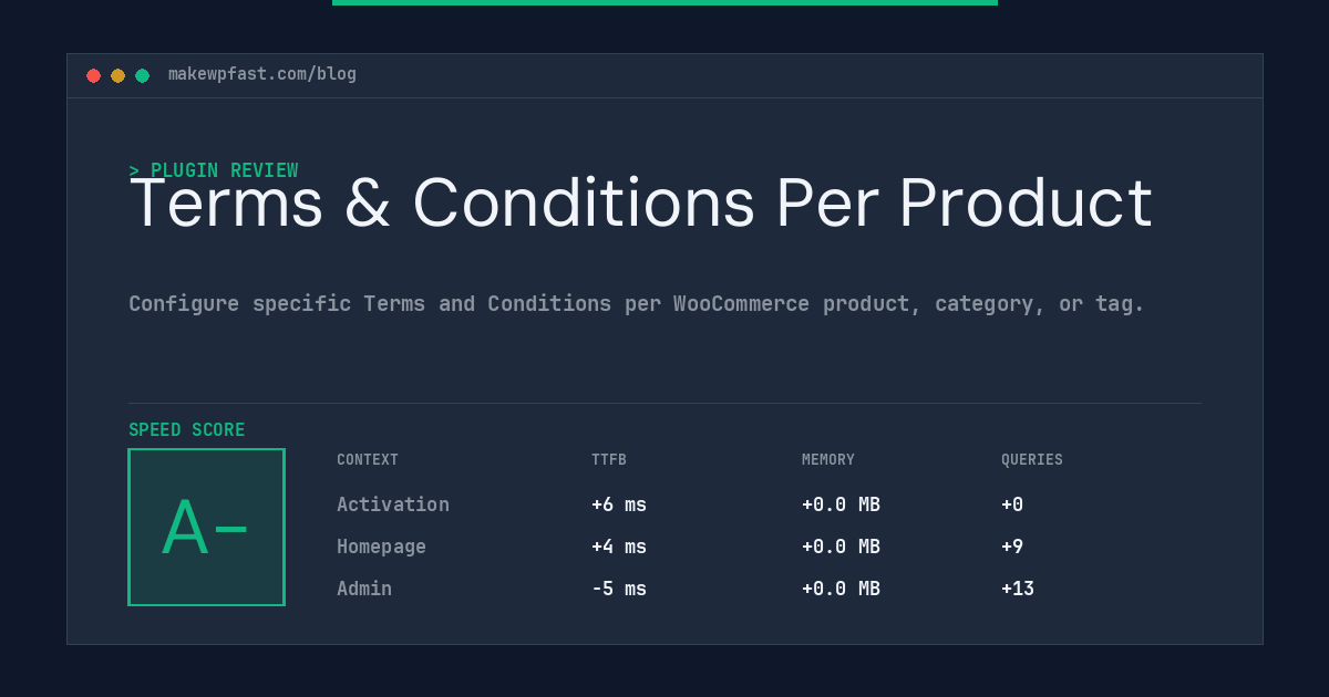 Terms & Conditions Per Product - MakeWPFast