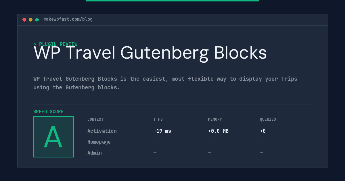 WP Travel Gutenberg Blocks - MakeWPFast