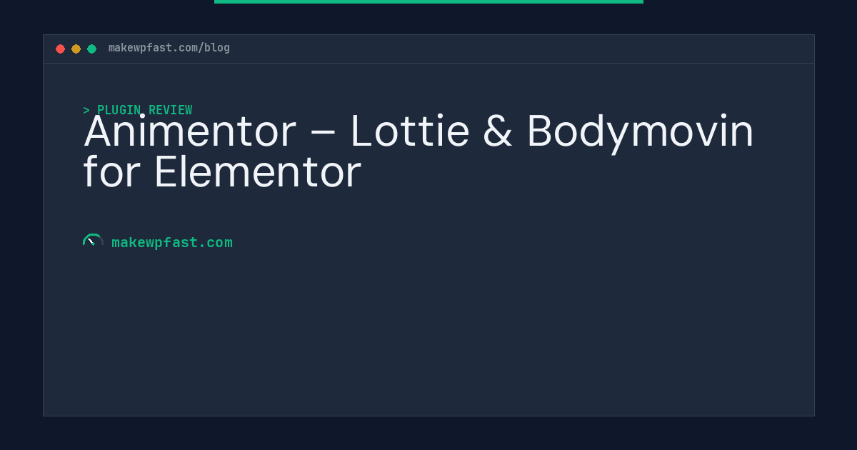 Animentor – Lottie & Bodymovin for Elementor - MakeWPFast