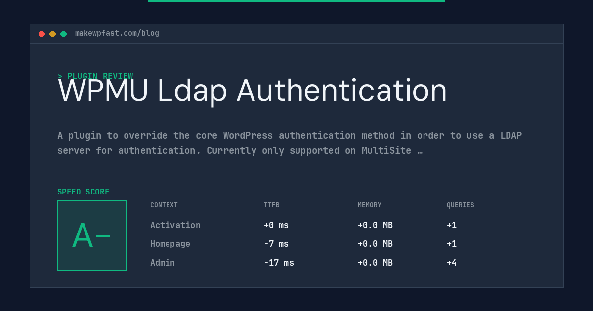 WPMU Ldap Authentication - MakeWPFast