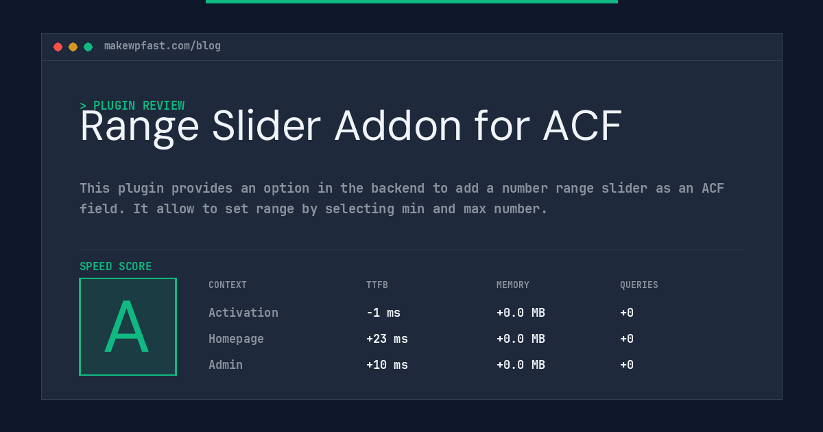 Range Slider Addon for ACF - MakeWPFast