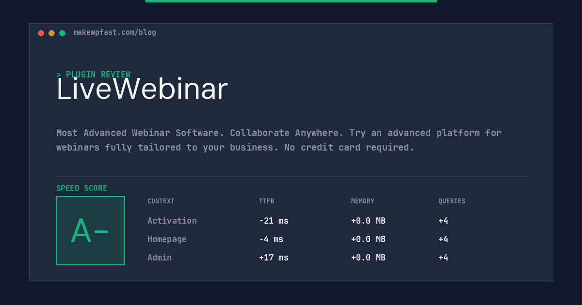 LiveWebinar - MakeWPFast