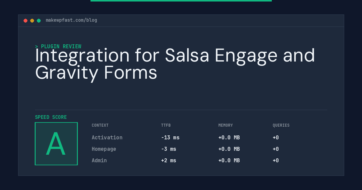 Integration for Salsa Engage and Gravity Forms - MakeWPFast