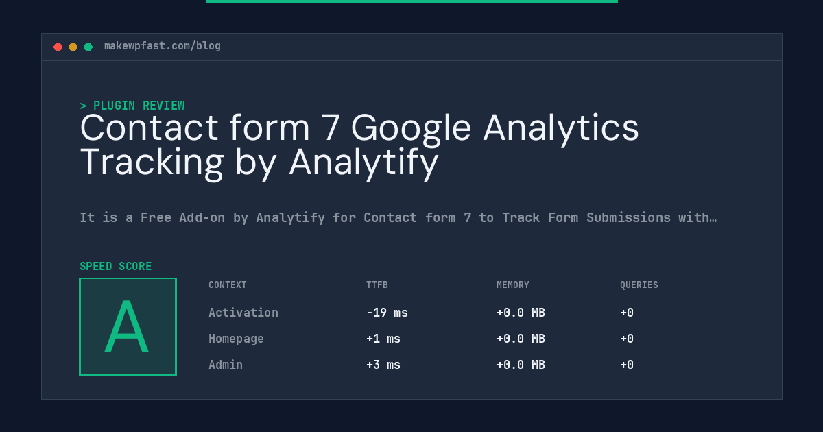 Contact form 7 Google Analytics Tracking by Analytify - MakeWPFast