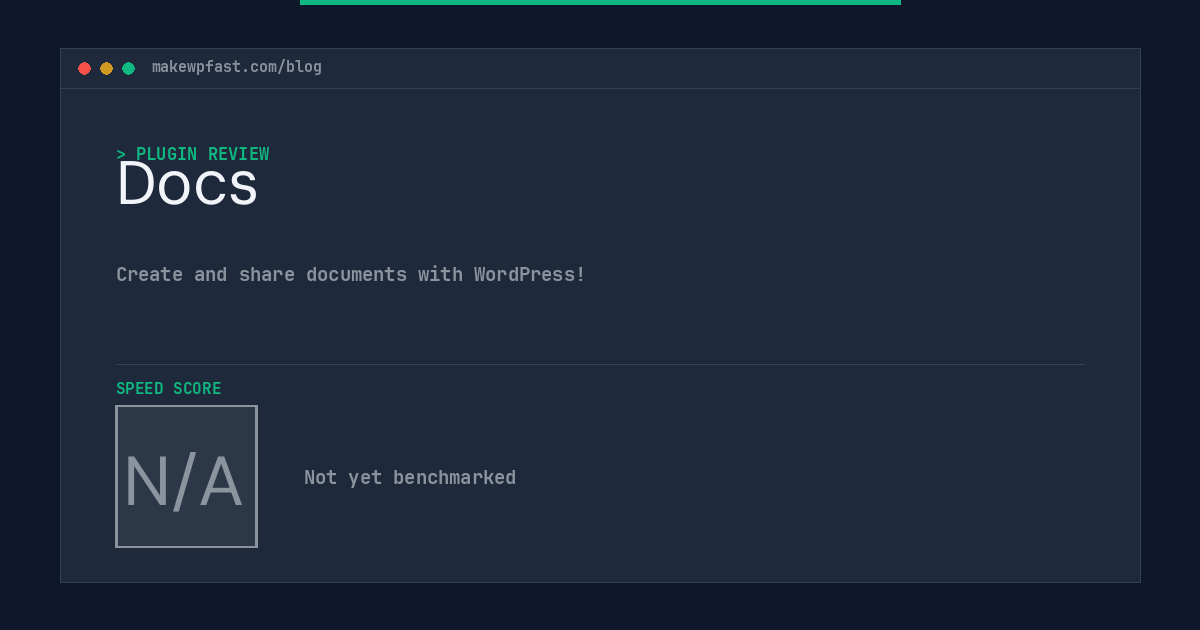 Docs - MakeWPFast