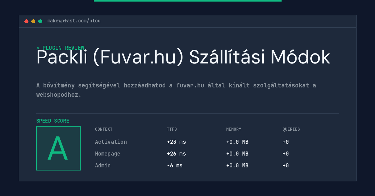 Packli (Fuvar.hu) Szállítási Módok - MakeWPFast