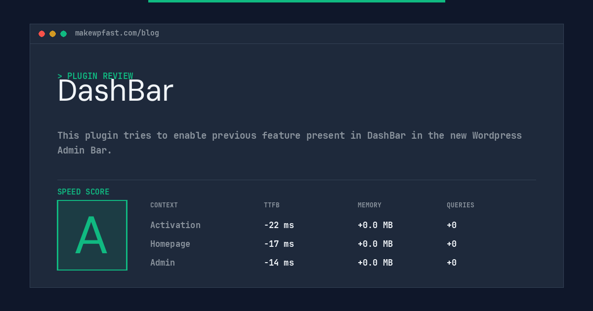 DashBar - MakeWPFast