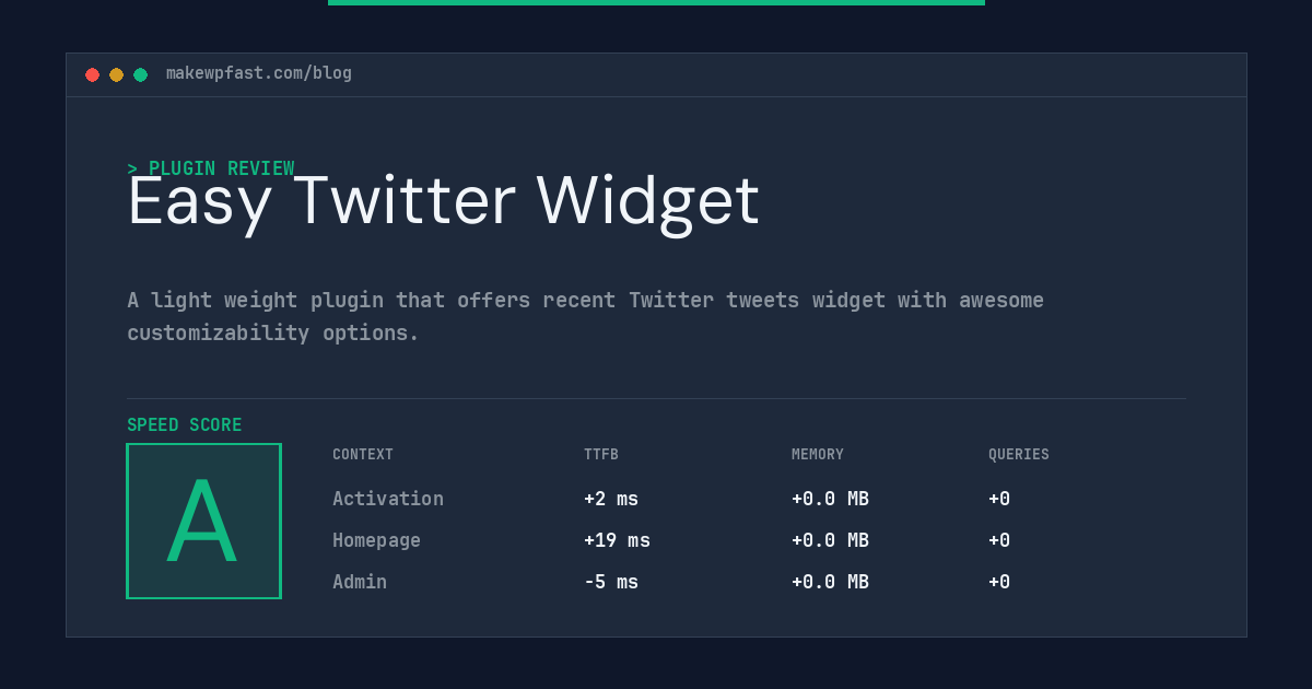 Easy Twitter Widget - MakeWPFast