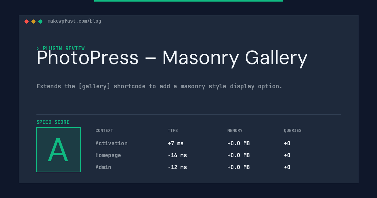 PhotoPress – Masonry Gallery - MakeWPFast